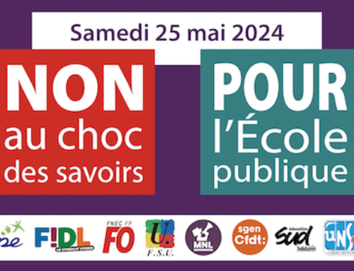 Samedi 25 mai – Journée de mobilisation contre le choc des savoirs – Manif à Lyon